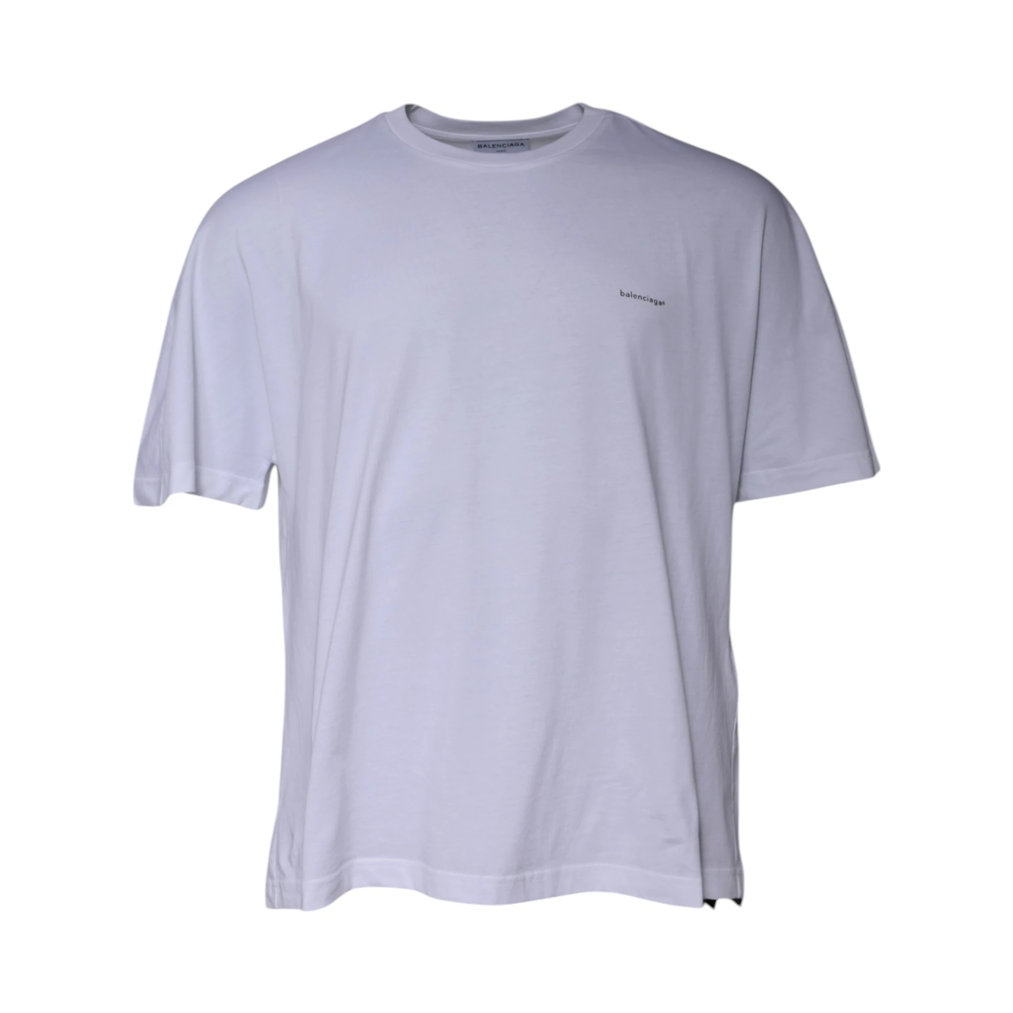 White Logo Cotton Crew Neck Short Sleeves T-shirt