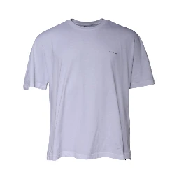 White Logo Cotton Crew Neck Short Sleeves T-shirt