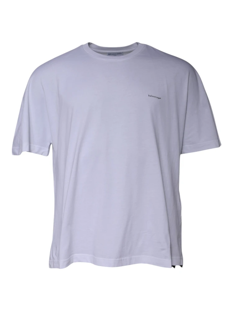 White Logo Cotton Crew Neck Short Sleeves T-shirt alternative