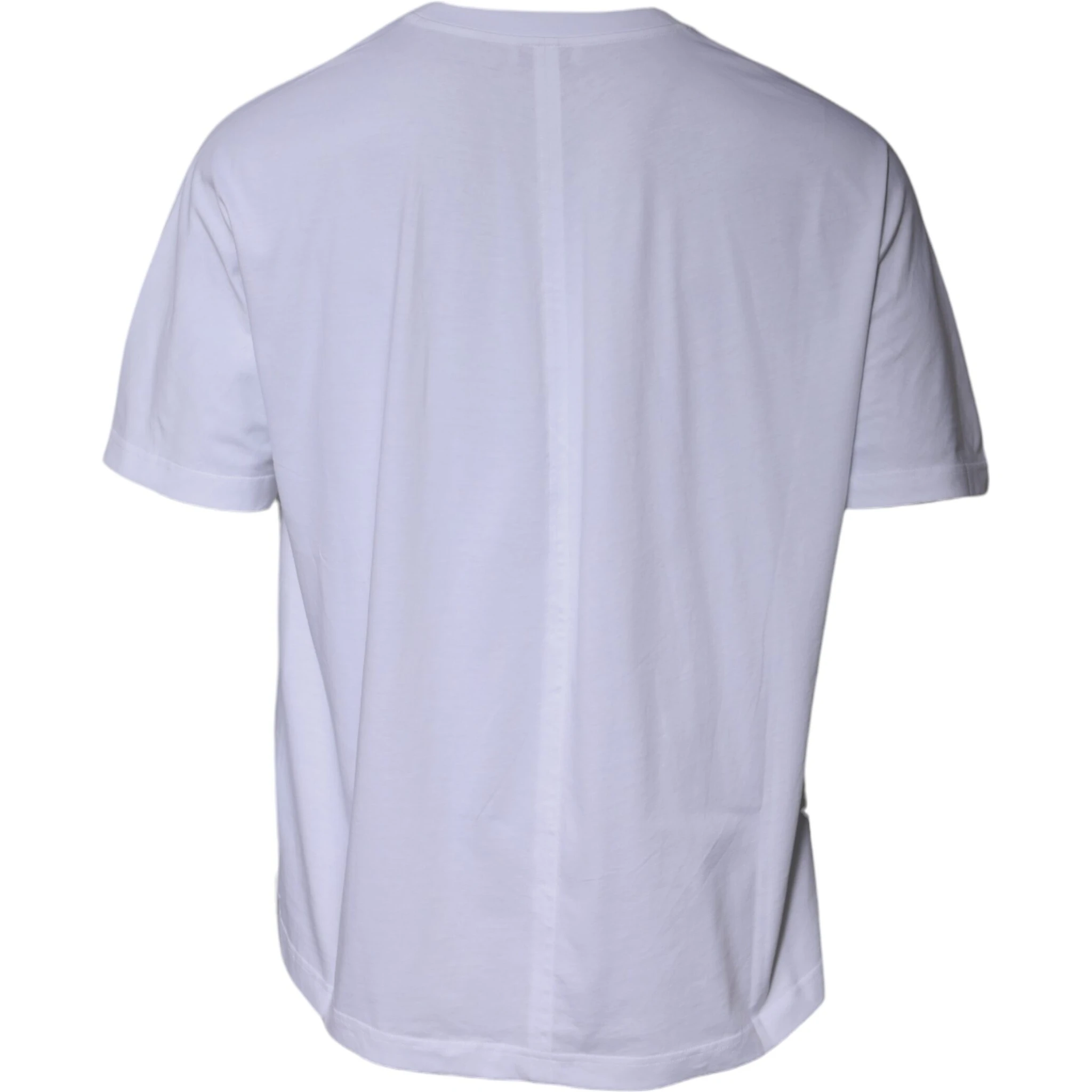 White Logo Cotton Crew Neck Short Sleeves T-shirt