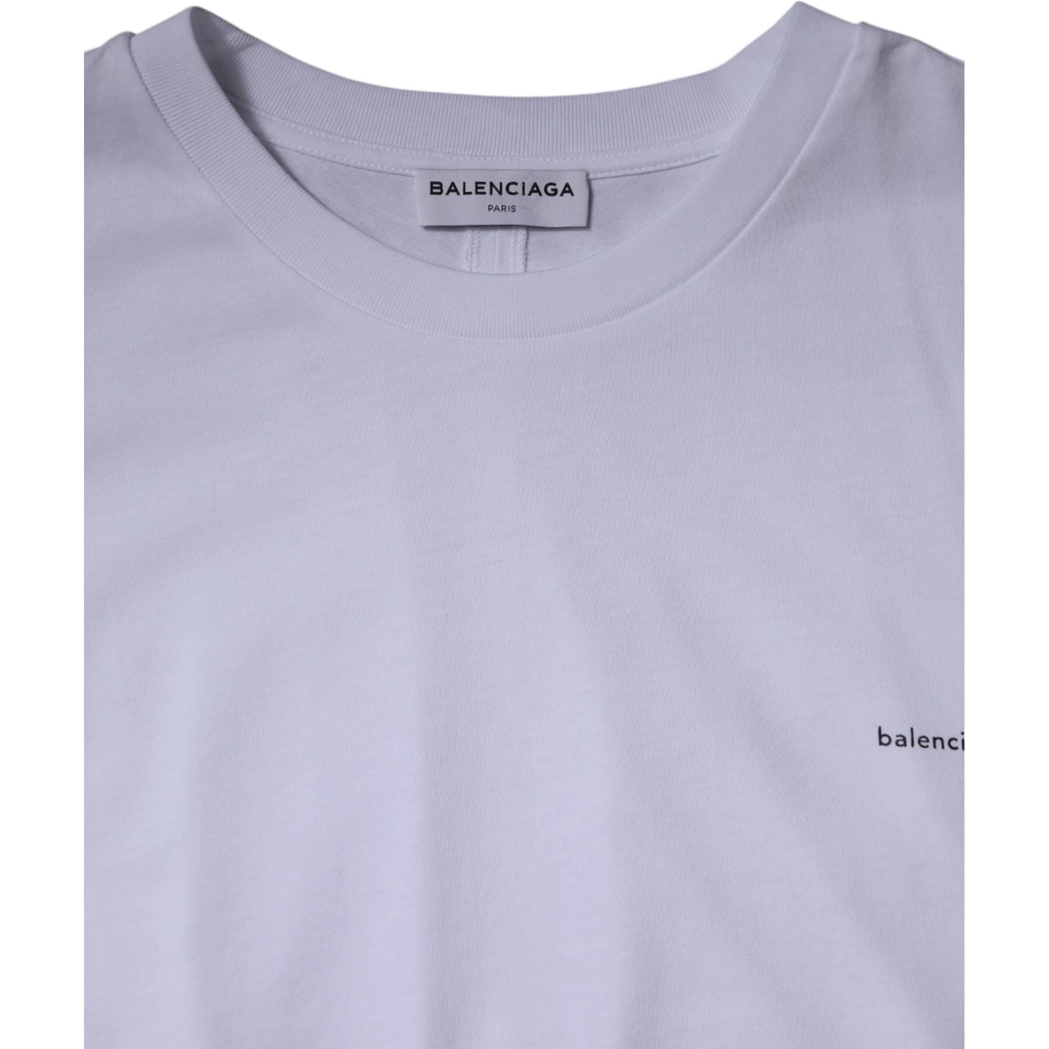 White Logo Cotton Crew Neck Short Sleeves T-shirt