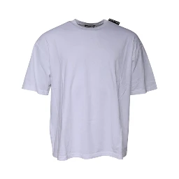 White Logo Cotton Jersey Crew Neck Short Sleeves T-shirt