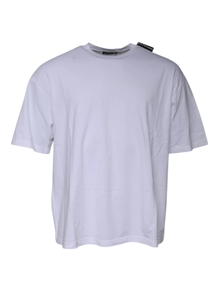White Logo Cotton Jersey Crew Neck Short Sleeves T-shirt