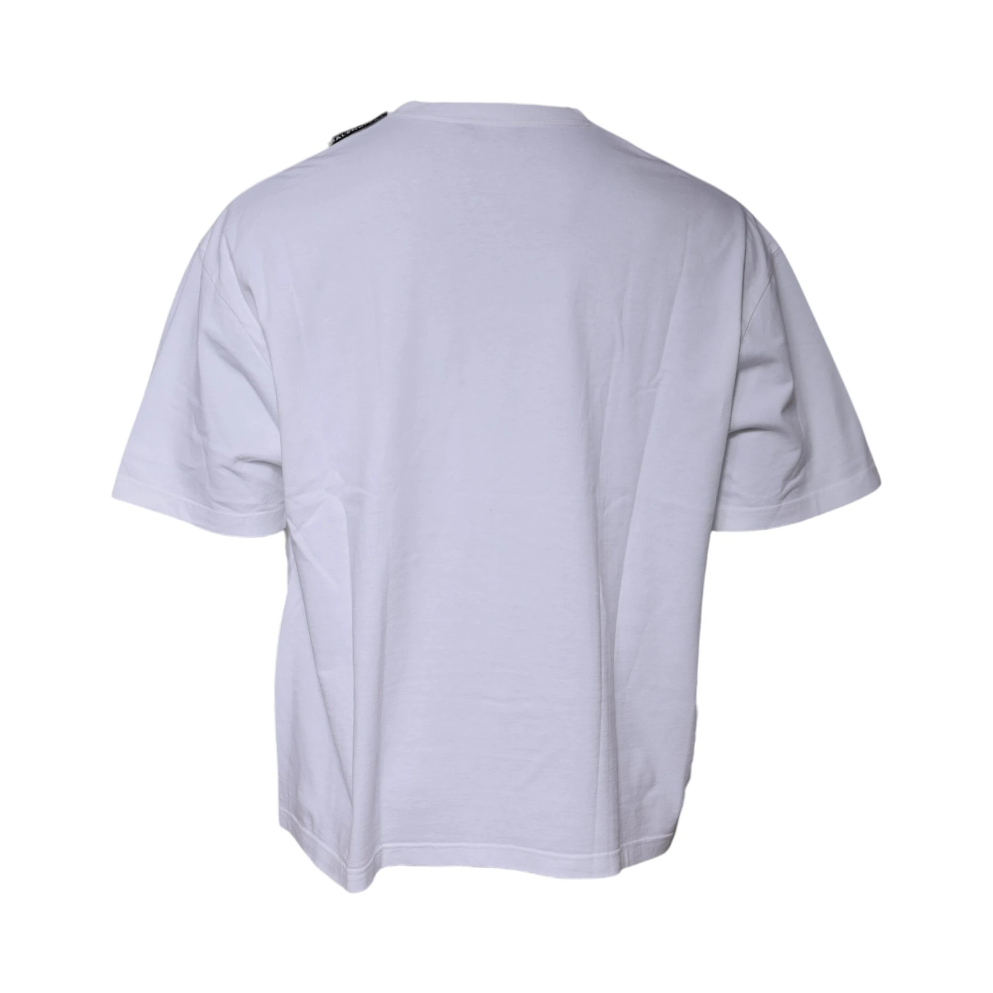 White Logo Cotton Jersey Crew Neck Short Sleeves T-shirt