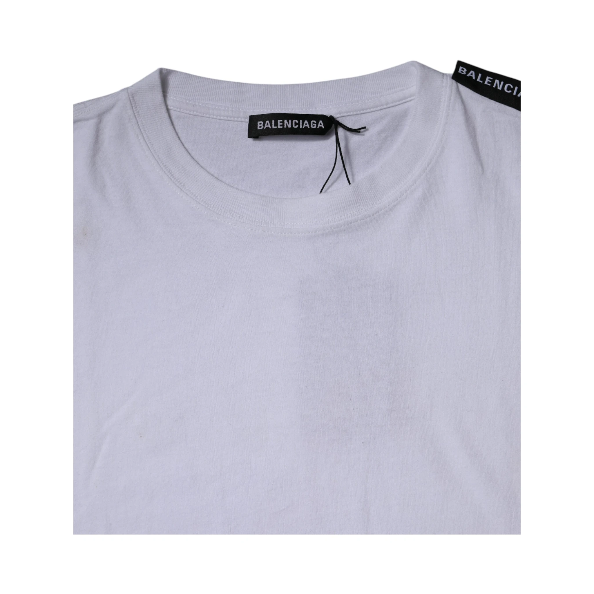 White Logo Cotton Jersey Crew Neck Short Sleeves T-shirt