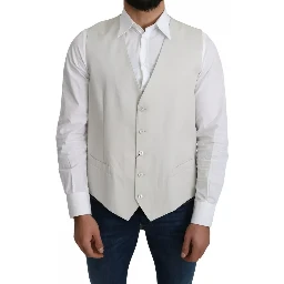 Off-White Cotton Silk Formal Coat Vest