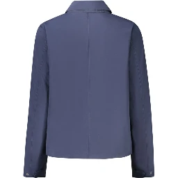 Blue Polyester Jackets & Coat