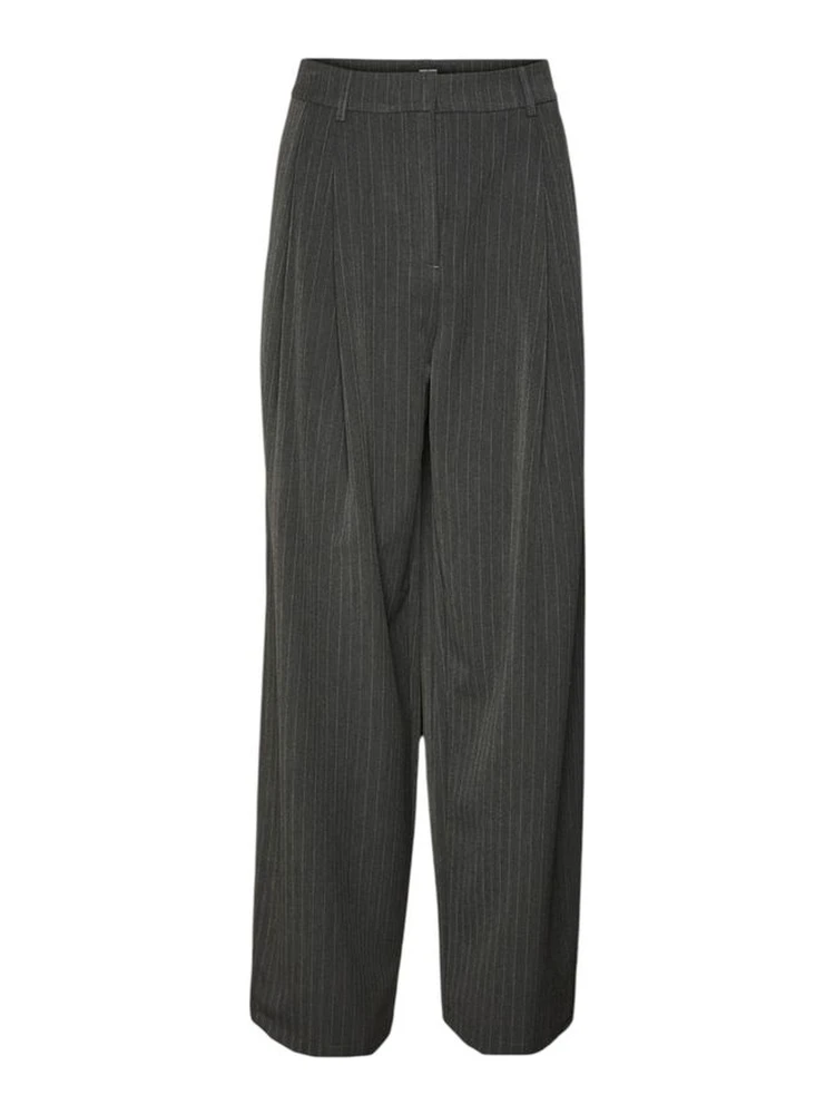 Gray Polyester Casual Pants