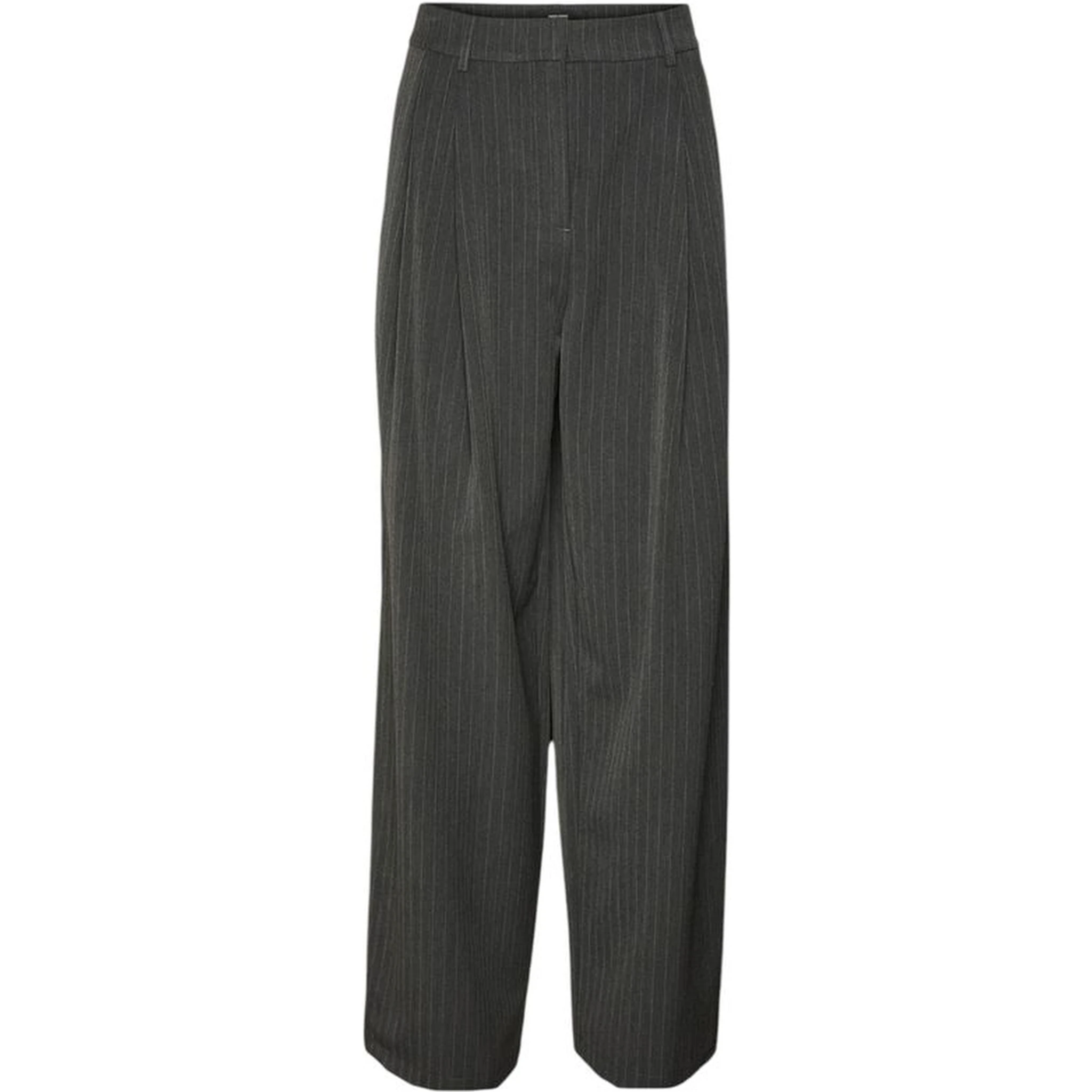 Gray Polyester Casual Pants