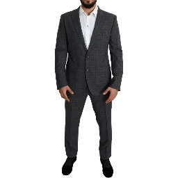 Gray Wool Men Formal 2 Piece MARTINI Suit