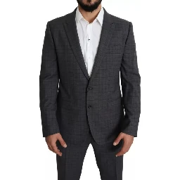 Gray Wool Men Formal 2 Piece MARTINI Suit