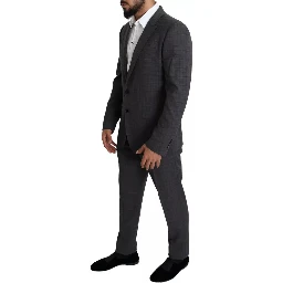 Gray Wool Men Formal 2 Piece MARTINI Suit