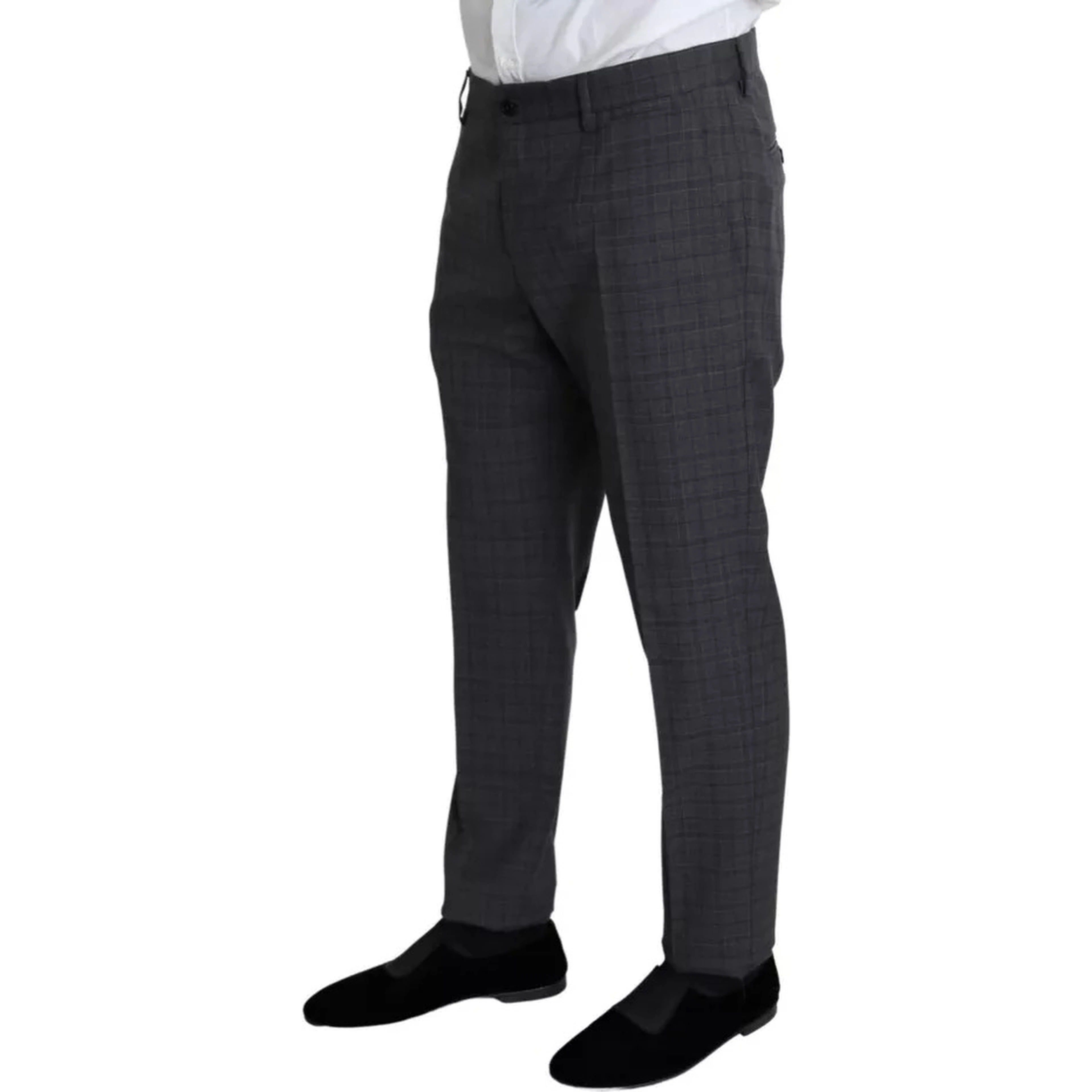 Gray Wool Men Formal 2 Piece MARTINI Suit