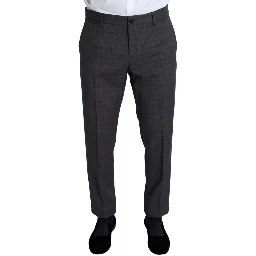 Gray Wool Men Formal 2 Piece MARTINI Suit