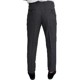 Gray Wool Men Formal 2 Piece MARTINI Suit