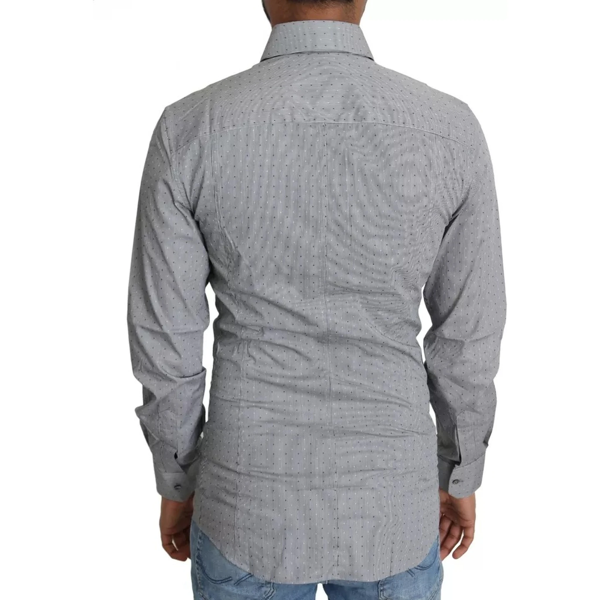 Gray SICILIA Dotted Semi Fitted Formal Shirt