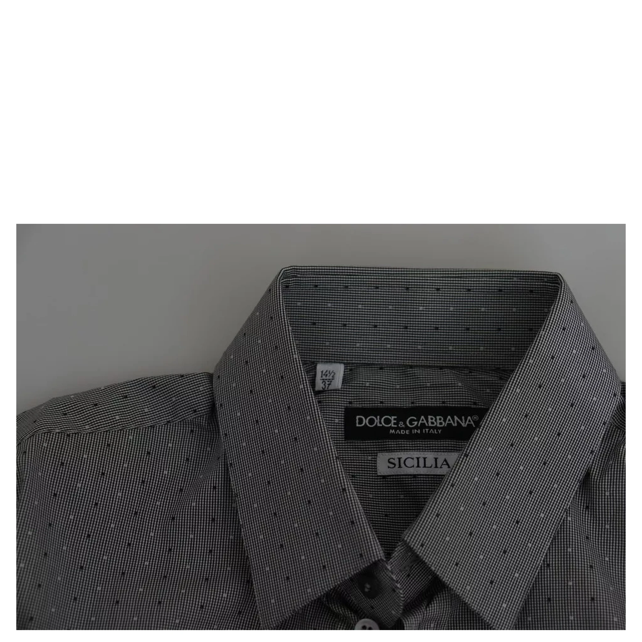 Gray SICILIA Dotted Semi Fitted Formal Shirt