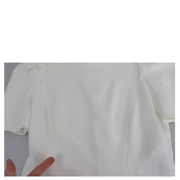 White Viscose Stretch Short Sleeves Blouse Top