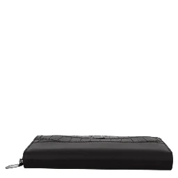 Brown Exotic Leather Zip Around Continental Clutch Wallet