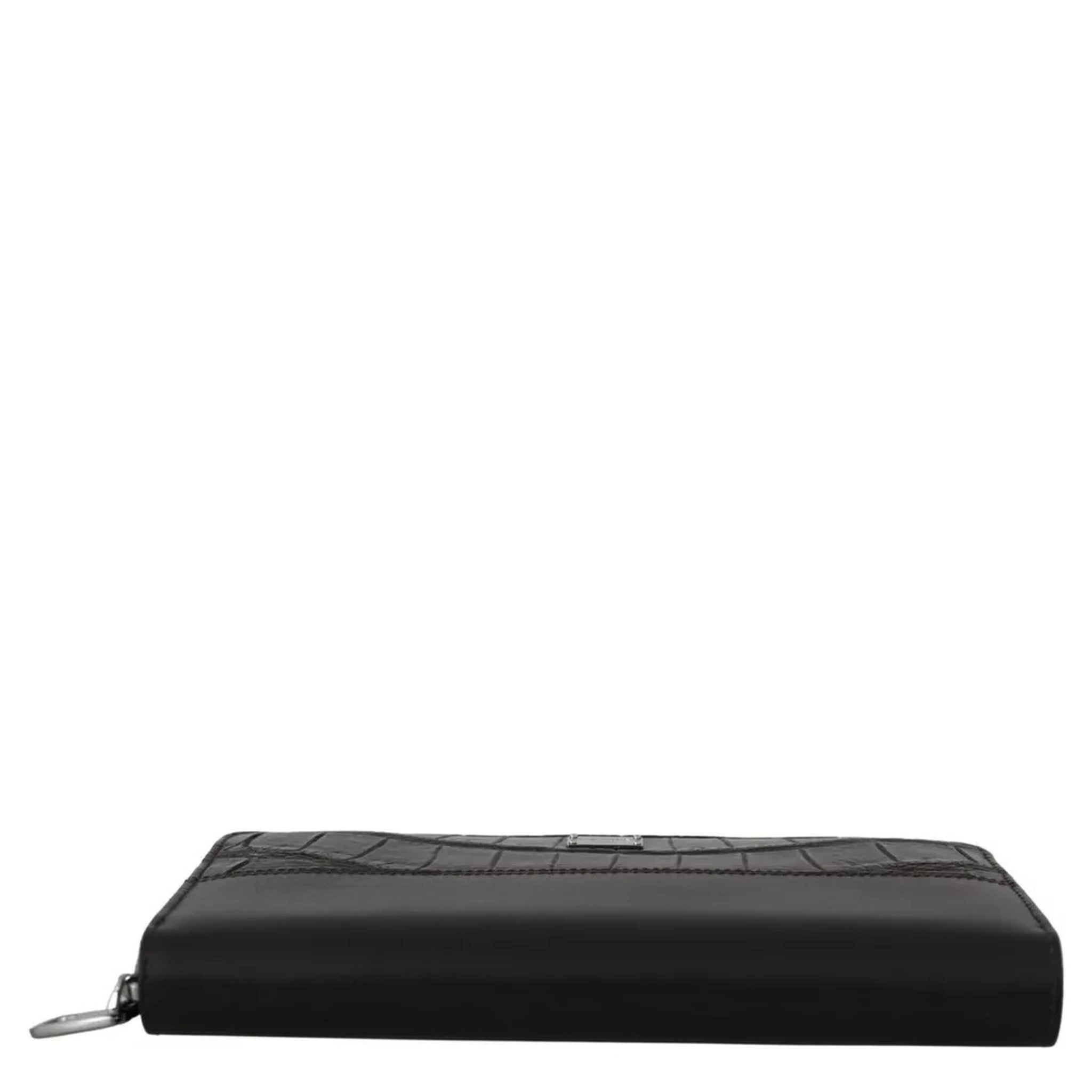 Brown Exotic Leather Zip Around Continental Clutch Wallet