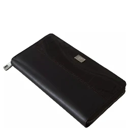 Brown Exotic Leather Zip Around Continental Clutch Wallet