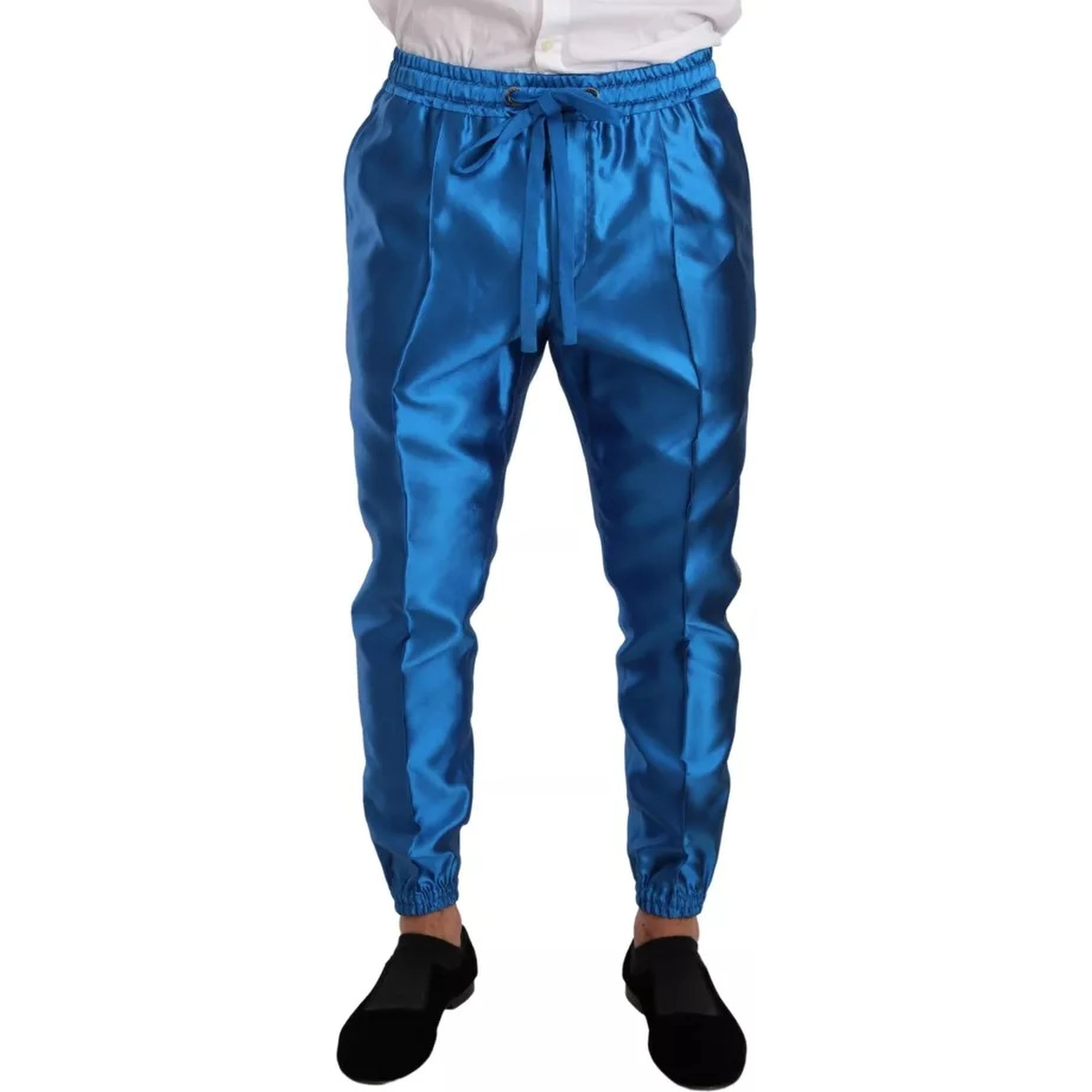 Blue Jacquard Silk Formal 2 Piece Set Suit