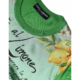 Green Silk Granita Al Limone Long Sleeves Sweater