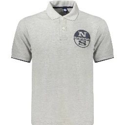 Gray Cotton Polo Shirt