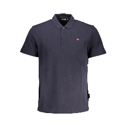 Blue Cotton Polo Shirt