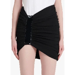 Asymmetric black miniskirt