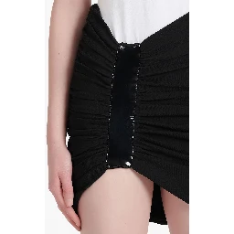 Asymmetric black miniskirt