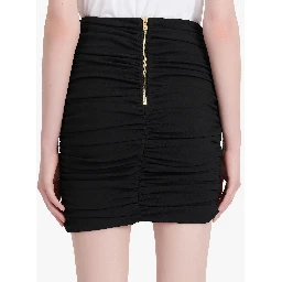 Asymmetric black miniskirt