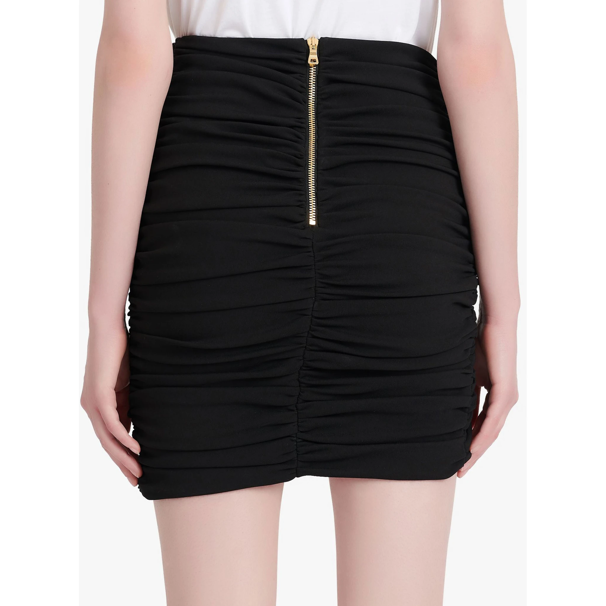 Asymmetric black miniskirt