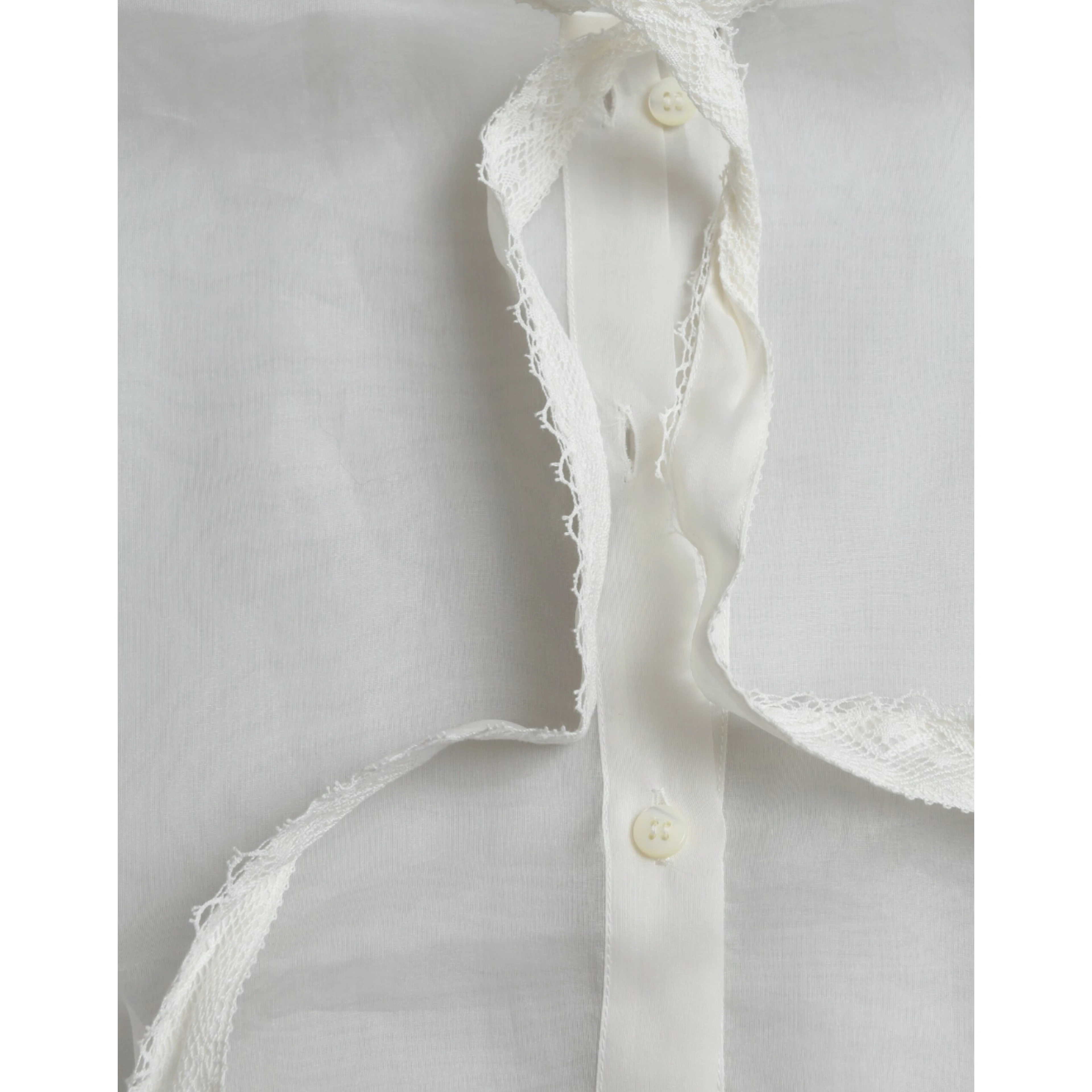 White Silk Long Sleeves Ascot Collar Top