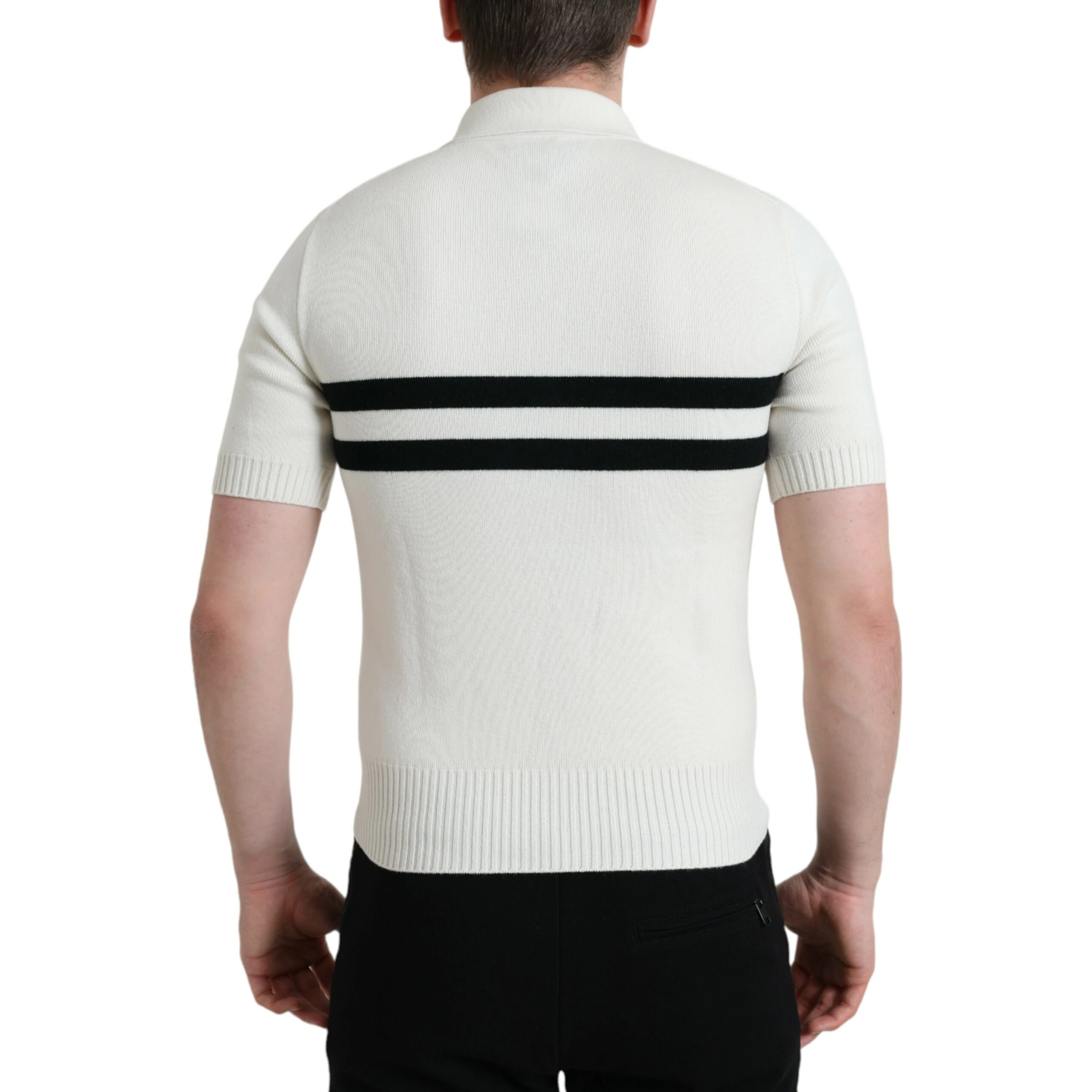 White DG Logo Collared Henley Shirt T-shirt