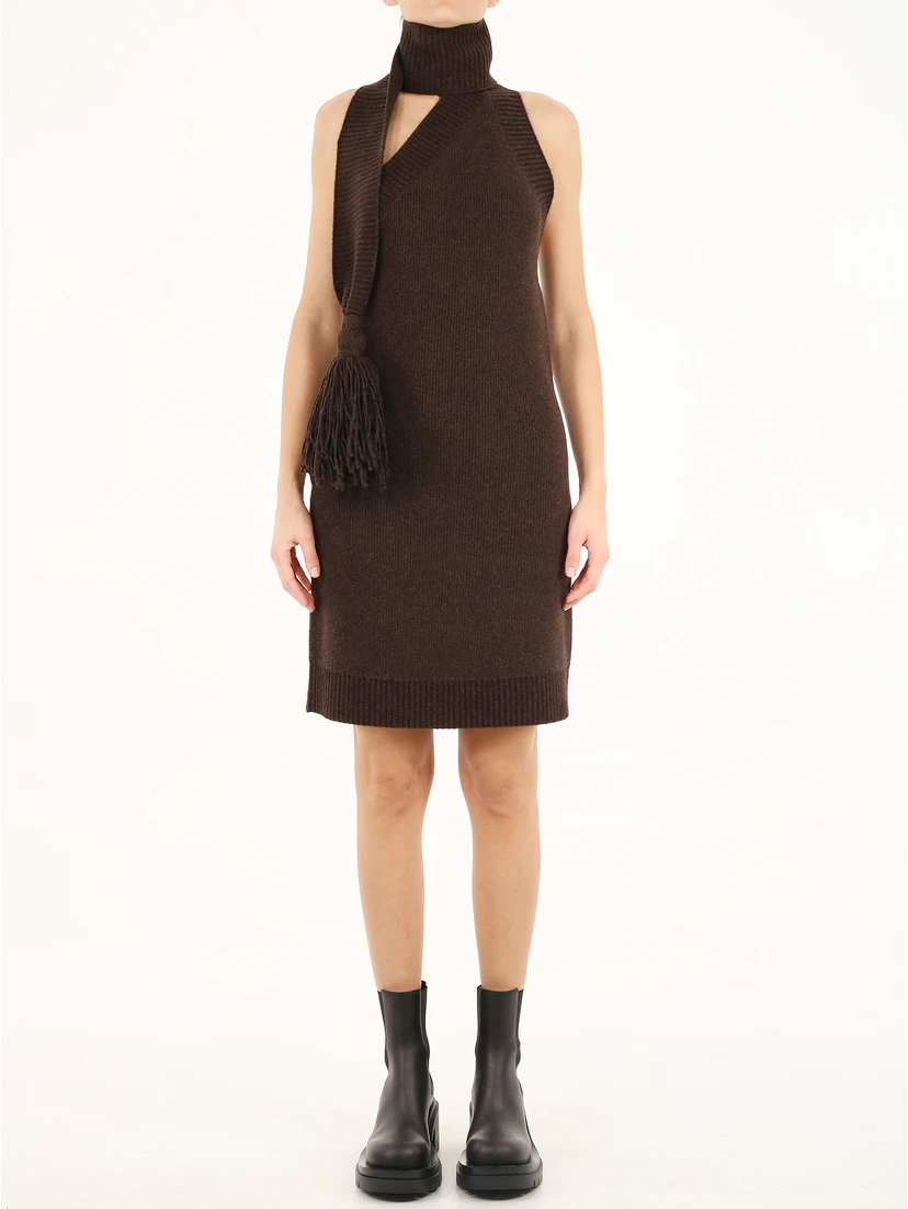 Brown one shoulder dress