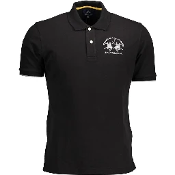 Black Cotton Polo Shirt