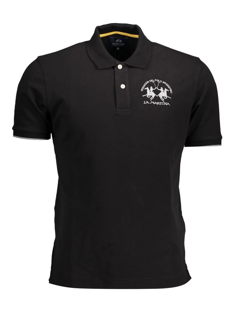 Black Cotton Polo Shirt