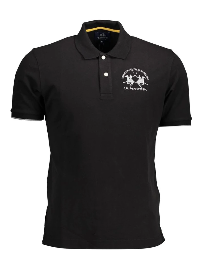 Black Cotton Polo Shirt