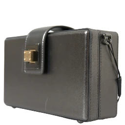 Metallic Gray Calfskin Leather DG BOX Shoulder Bag