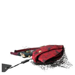 Multicolor Rose Silk Crystal Netted Logo Headband Diadem