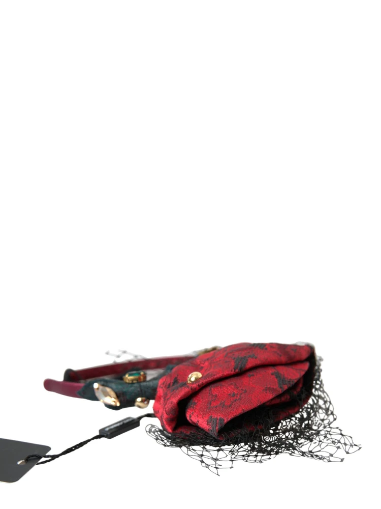 Multicolor Rose Silk Crystal Netted Logo Headband Diadem alternative