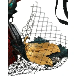 Multicolor Rose Silk Crystal Netted Logo Headband Diadem