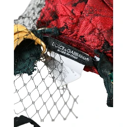 Multicolor Rose Silk Crystal Netted Logo Headband Diadem