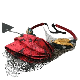 Multicolor Rose Silk Crystal Netted Logo Headband Diadem