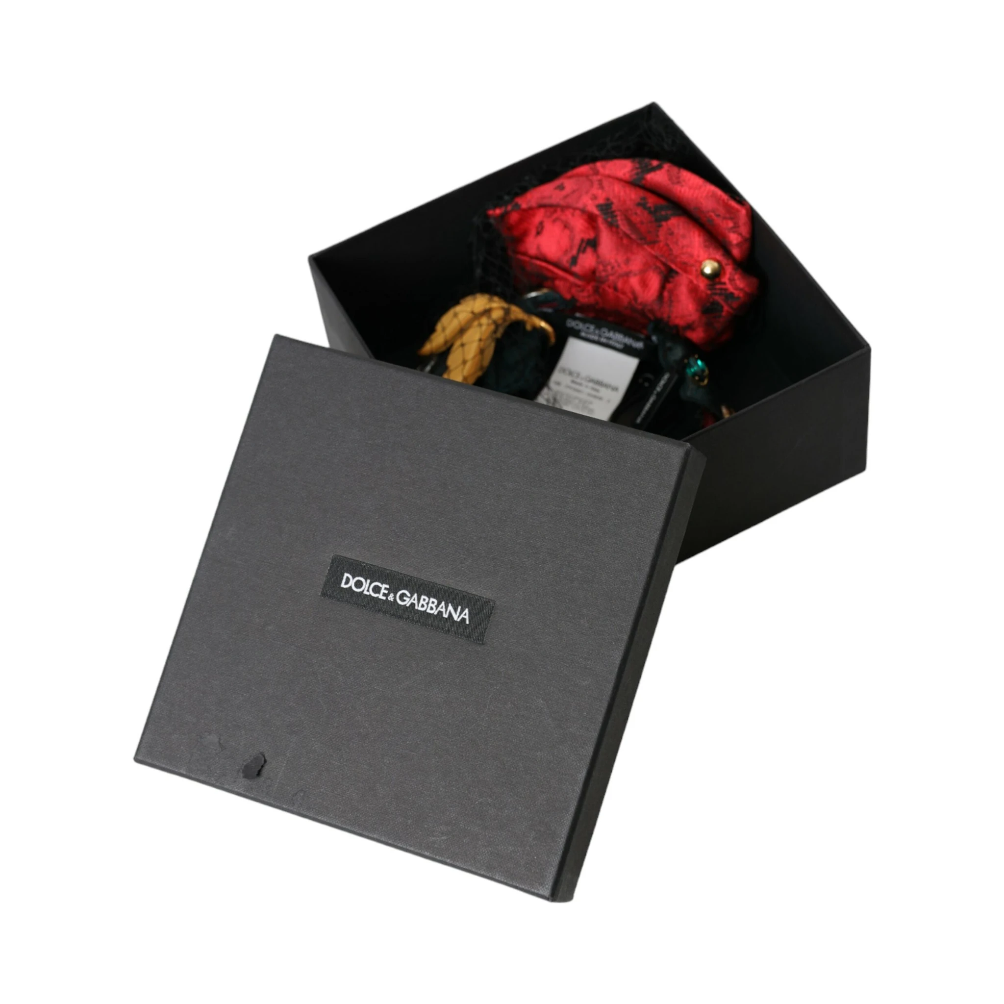 Multicolor Rose Silk Crystal Netted Logo Headband Diadem