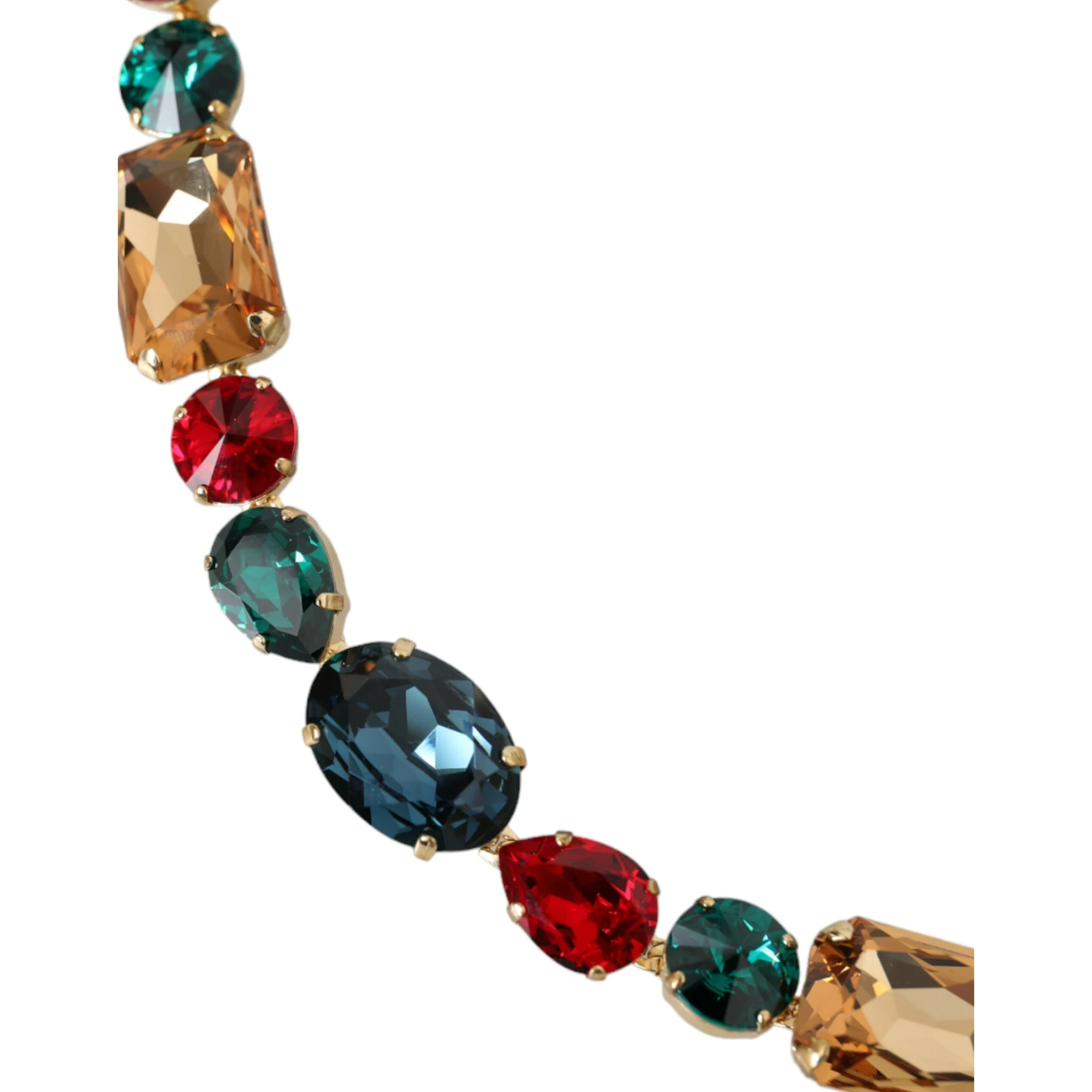 Light Blue Leather Crystal Chain Waist Belt