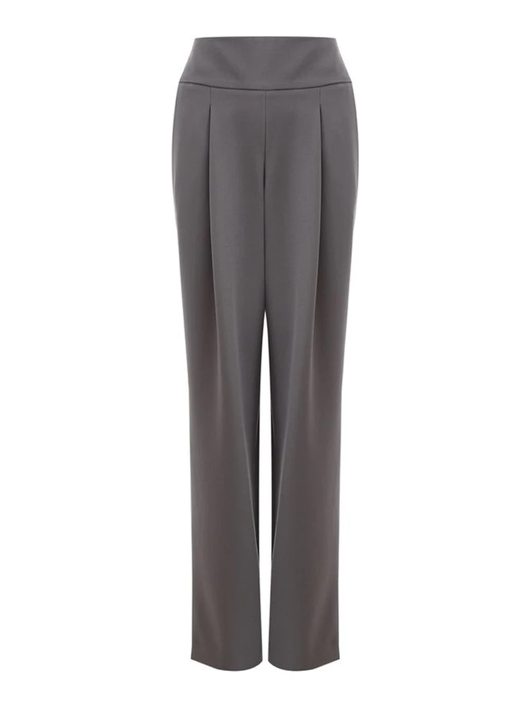 Gray Wool Casual Pants