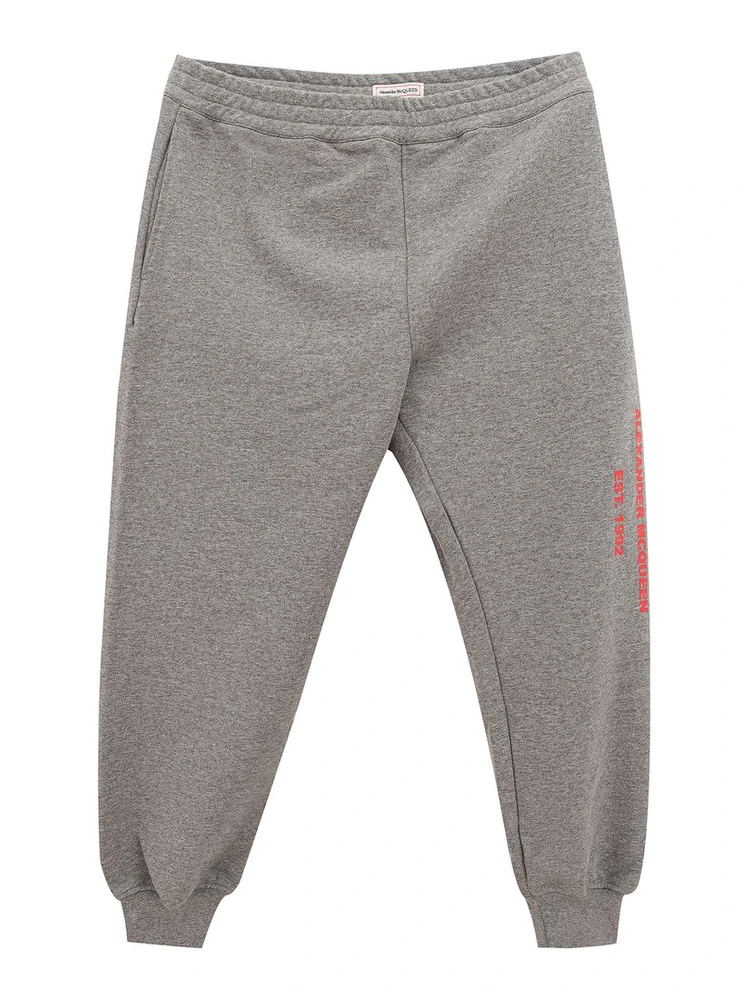 Gray Cotton Athletic Pants