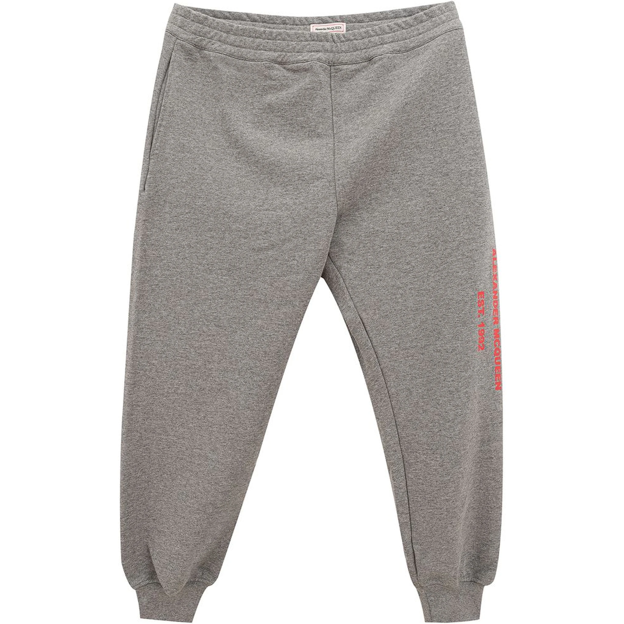 Gray Cotton Athletic Pants